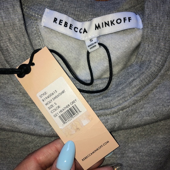 Rebecca Minkoff Molly Tie Back Crop sweatshirt SM NWT - Picture 5 of 6
